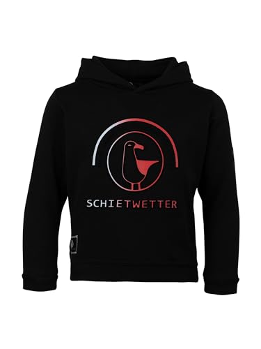 SCHIETWETTER Unisex Kinder Hoodie Toni, Kapuzenpullover mit 3D-Druck, Sweater geprägtes Logo Black 104 von SCHIETWETTER