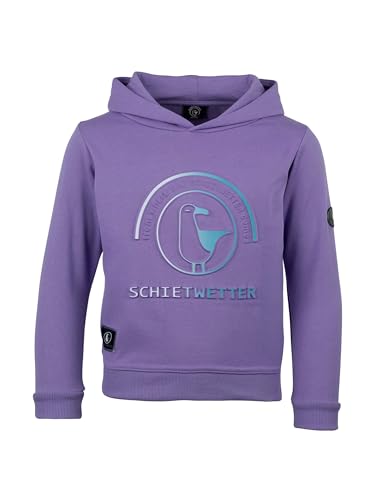 SCHIETWETTER Unisex Kinder Hoodie Toni, Kapuzenpullover mit 3D-Druck, Sweater geprägtes Logo Lavendel 104 von SCHIETWETTER