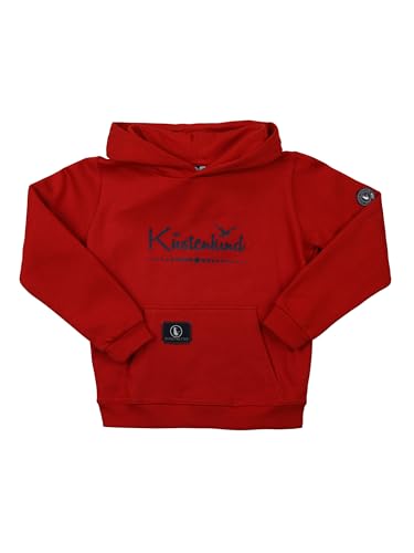 SCHIETWETTER Unisex Kinder Kapuzenpullover Küstenkind, Hoodie für Jungs und Mädchen, Sweater mit Kängurutasche, bedruckt red/navy 176 von SCHIETWETTER
