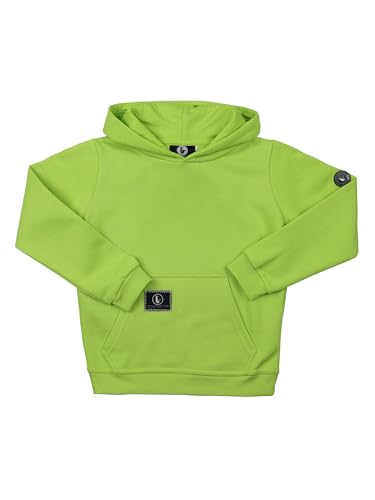 SCHIETWETTER Unisex Kinder Kapuzenpullover Mika, einfarbiger Hoodie für Mädchen und Jungs, Sweater, Longsleeve, Sweatshirt Lime 104 von SCHIETWETTER