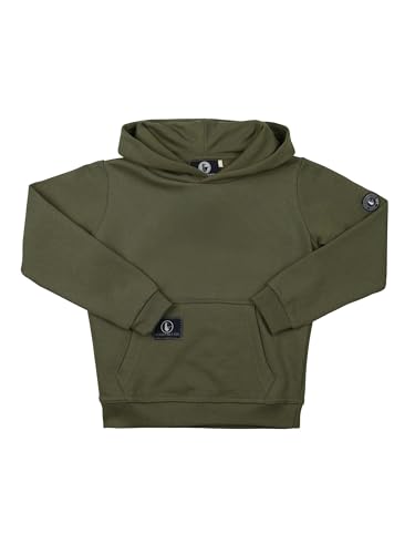 SCHIETWETTER Unisex Kinder Kapuzenpullover Mika, einfarbiger Hoodie für Mädchen und Jungs, Sweater, Longsleeve, Sweatshirt Olive 164 von SCHIETWETTER