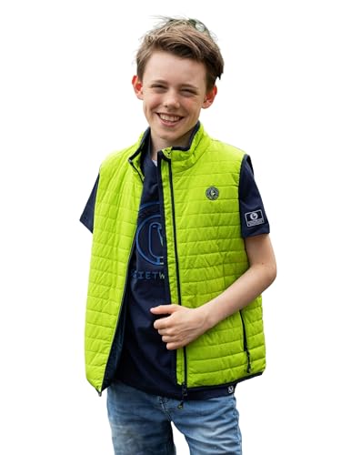 SCHIETWETTER Unisex Kinder Steppweste Stian mit Reflektoren, Outdoor, mit Stehkragen, Pufferweste, leicht gefüttert lime 164 von SCHIETWETTER
