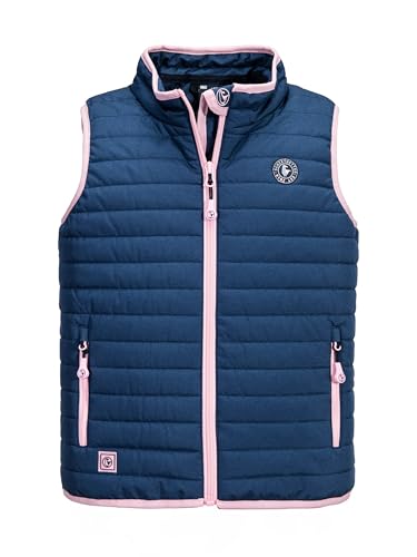 SCHIETWETTER Unisex Kinder Steppweste Stian mit Reflektoren, Outdoor, mit Stehkragen, Pufferweste, leicht gefüttert navy-pink 176 von SCHIETWETTER