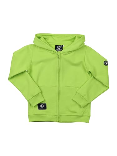 SCHIETWETTER Unisex Kinder Sweatjacke Anouk, Kapuzenpullover mit Reißverschluss für Mädchen und Jungen, Zipper Hoodie, unifarben lime 164 von SCHIETWETTER