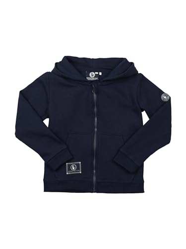 SCHIETWETTER Unisex Kinder Sweatjacke Anouk, Kapuzenpullover mit Reißverschluss für Mädchen und Jungen, Zipper Hoodie, unifarben navy 104 von SCHIETWETTER
