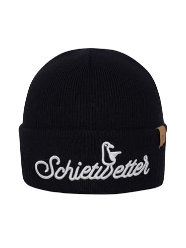 SCHIETWETTER Accessoire Beanie Mütze, Strickmütze, 3D-Stickung, mehrere Farben, Mütze, One Size warm & modisch schwarz OS von SCHIETWETTER