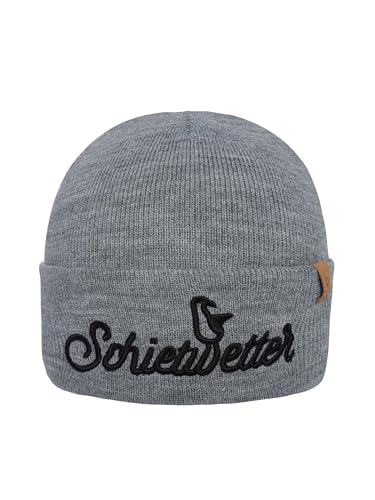 SCHIETWETTER Accessoire Beanie Mütze, Strickmütze, 3D-Stickung, mehrere Farben, Mütze, One Size warm & modisch grau Melange OS von SCHIETWETTER