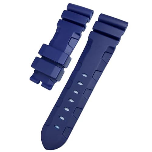 SCHIK 26mm 24mm Natur Gummi Armband Fit für Panerai PAM Silikon Rot Blau Uhr Armband Wasserdichte Armbänder Werkzeuge(Blue,26mm) von SCHIK