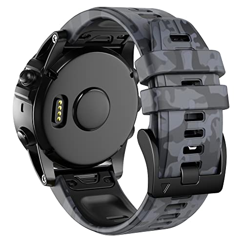 SCHIK Armband für Garmin Fenix 7 7X 5 5X 6 6X Pro Epix 935 Smart Watch, bedruckt, Sport, Schnellverschluss, Silikon, 22 x 26 mm, For Fenix 5X 5X Plus, Achat von SCHIK
