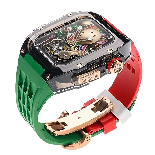 SCHIK Luxuriöses transparentes Uhrengehäuse, für iWatch 8, 7, 6, 5, 4 SE, Silikonarmband, Mod Kit, für Apple Watch 44 mm 45 mm, Gummi-Sportuhrenarmband mit Werkzeug, 45 mm, Achat SCHIK Luxuriöses transparentes Uhrengehäuse, für iWatch 8, 7, 6, 5, 4 SE, Silikonarmband, Mod Kit, für Apple Watch 44 mm 45 mm, Gummi-Sportuhrenarmband mit Werkzeug, 45 mm, Achat von SCHIK