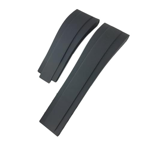 SCHIK Naturkautschuk-Uhrenarmband, 20 mm, geeignet für Rolex Submariner Daytona Yatch Master GMT-Silikon-Uhrenarmband(Black,Without Buckle) von SCHIK