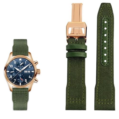 SCHIK Nylon-Lederarmband, 20 mm, 21 mm, 22 mm, passend für IWC Le Pe Prince Big Pilot IW3777, schwarzes Sport-Leinenarmband, 21 mm, Achat von SCHIK