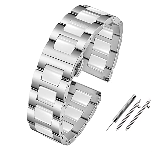 SCHIK Smartwatch-Armband, 20 mm, 22 mm, Keramik-Armband für Samsung Gear S2, S3, S4, Ersatzband für Huawei Watch 2 Pro GT2 Magic Bands, 22 mm, Achat von SCHIK
