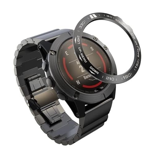 SCHIK Smartwatch-Gehäuse aus Edelstahl für Garmin Fenix 3 3HR 5X 5XPlus Lünette Ring Styling selbstklebende Schutzhülle (Farbe: A, Größe: 26 mm für Fenix 5X) von SCHIK