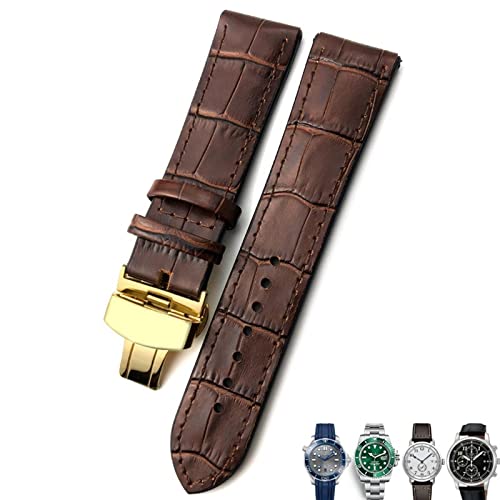 SCHIK Uhrenarmband aus Leder, 20 mm, 21 mm, 22 mm, für Rolex für Omega Seamaster 300, Hamilton, Seiko, IWC, Tissot-Armband, Schwarz / Braun, 20 mm, Achat von SCHIK