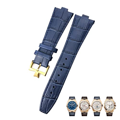 SCHIK Uhrenarmband für Vacheron Constantin Overseas Schwarz Blau Braun Bambusmaserung 25 mm echtes Leder konvexe Schnittstelle Uhrenarmband, Einheitsgröße, Achat von SCHIK