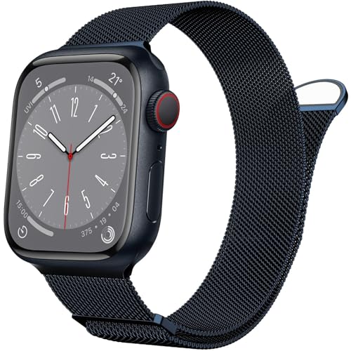 SCHIK Watch Band Für Band Series 9, Ultra 2, SE, Ultra 8 7 6 5 4 3 2 1 38 mm 40 mm 41 mm 42 mm 44 mm 45 mm 49 mm Damen und Herren, Edelstahl-Mesh-Loop-Magnetverschluss-Ersatz(G,41/40/38mm) von SCHIK