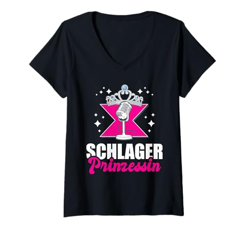 Damen Schlager Outfit T-Shirt mit V-Ausschnitt Damen Schlager Outfit T-Shirt mit V-Ausschnitt von SCHLAGER OUTFIT DESIGNS