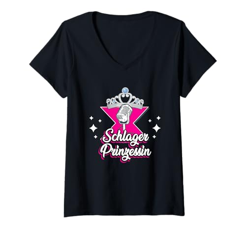 Damen Schlager Outfit T-Shirt mit V-Ausschnitt Damen Schlager Outfit T-Shirt mit V-Ausschnitt von SCHLAGER OUTFIT DESIGNS