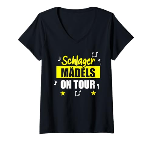 Damen Schlager Outfit T-Shirt mit V-Ausschnitt Damen Schlager Outfit T-Shirt mit V-Ausschnitt von SCHLAGER OUTFIT DESIGNS