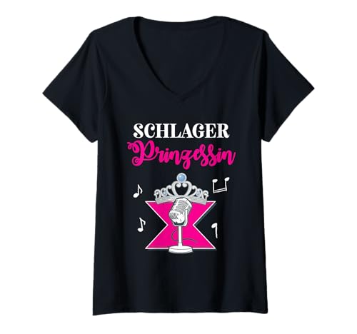 Damen Schlager Outfit T-Shirt mit V-Ausschnitt Damen Schlager Outfit T-Shirt mit V-Ausschnitt von SCHLAGER OUTFIT DESIGNS