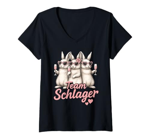 Damen Schlager Outfit T-Shirt mit V-Ausschnitt Damen Schlager Outfit T-Shirt mit V-Ausschnitt von SCHLAGER OUTFIT DESIGNS