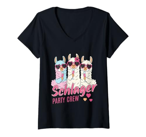 Damen Schlager Outfit T-Shirt mit V-Ausschnitt Damen Schlager Outfit T-Shirt mit V-Ausschnitt von SCHLAGER OUTFIT DESIGNS