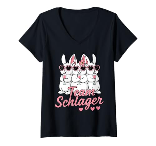 Damen Schlager Outfit T-Shirt mit V-Ausschnitt Damen Schlager Outfit T-Shirt mit V-Ausschnitt von SCHLAGER OUTFIT DESIGNS