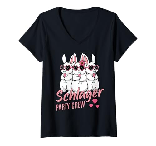 Damen Schlager Outfit T-Shirt mit V-Ausschnitt Damen Schlager Outfit T-Shirt mit V-Ausschnitt von SCHLAGER OUTFIT DESIGNS