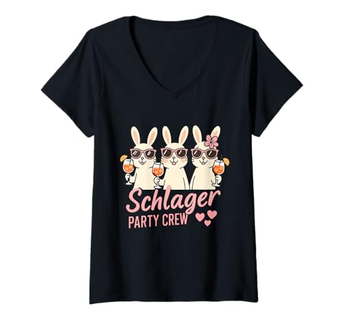 Damen Schlager Outfit T-Shirt mit V-Ausschnitt Damen Schlager Outfit T-Shirt mit V-Ausschnitt von SCHLAGER OUTFIT DESIGNS