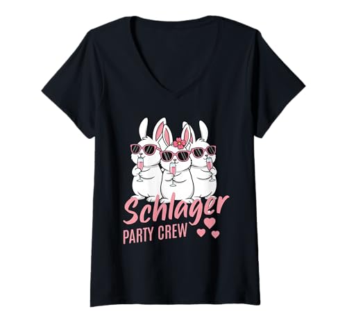 Damen Schlager Outfit T-Shirt mit V-Ausschnitt Damen Schlager Outfit T-Shirt mit V-Ausschnitt von SCHLAGER OUTFIT DESIGNS