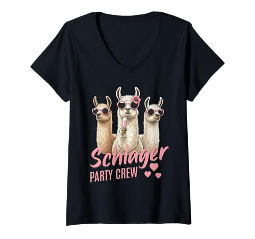 Damen Schlager Outfit T-Shirt mit V-Ausschnitt Damen Schlager Outfit T-Shirt mit V-Ausschnitt von SCHLAGER OUTFIT DESIGNS
