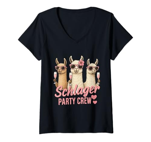 Damen Schlager Outfit T-Shirt mit V-Ausschnitt Damen Schlager Outfit T-Shirt mit V-Ausschnitt von SCHLAGER OUTFIT DESIGNS