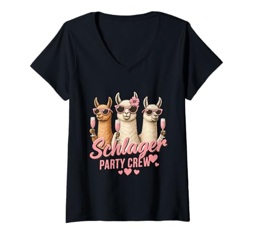 Damen Schlager Outfit T-Shirt mit V-Ausschnitt Damen Schlager Outfit T-Shirt mit V-Ausschnitt von SCHLAGER OUTFIT DESIGNS