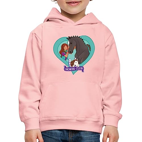 Spreadshirt Schleich Horse Club Lisa & Storm Herzmotiv Kinder Premium Hoodie, 134/146 (9-11 Jahre), Kristallrosa von SCHLEICH