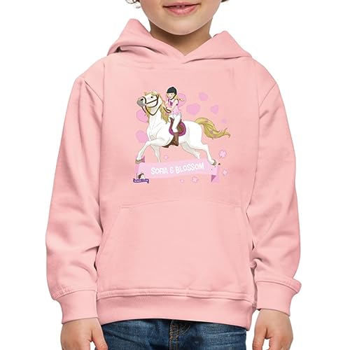 Spreadshirt Schleich Horse Club Sofia & Blossom reiten aus Kinder Premium Hoodie, 152/164 (12-14 Jahre), Kristallrosa von SCHLEICH