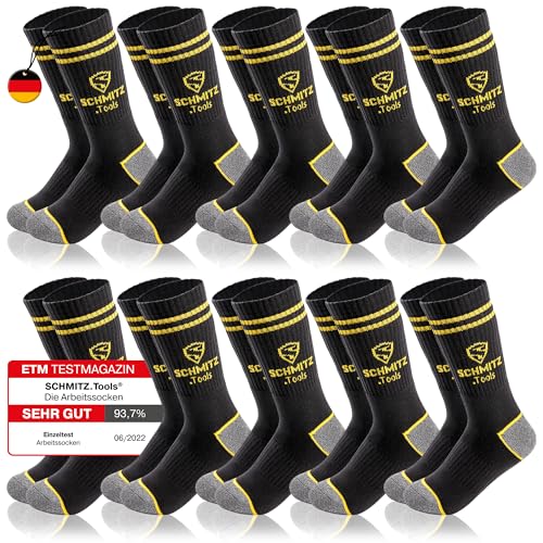 SCHMITZ.Tools Arbeitssocken Herren 39-42 in Premium Qualität - Work Socken - Arbeits Socken 39-42 - Herren Arbeitssocken Damen - Worker Socken Herren Arbeit - Baumwolle - Atmungsaktiv - 10 Paar von SCHMITZ.Tools