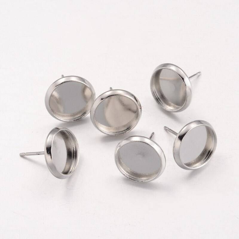 10 Ohrstecker Für 10mm Cabochons Platin Nickelfrei Cadmium Und Bleifrei Diy Schmuckherstellung 10 Ohrstecker Für 10mm Cabochons Platin Nickelfrei Cadmium Und Bleifrei Diy Schmuckherstellung von SCHMUCKOASIS