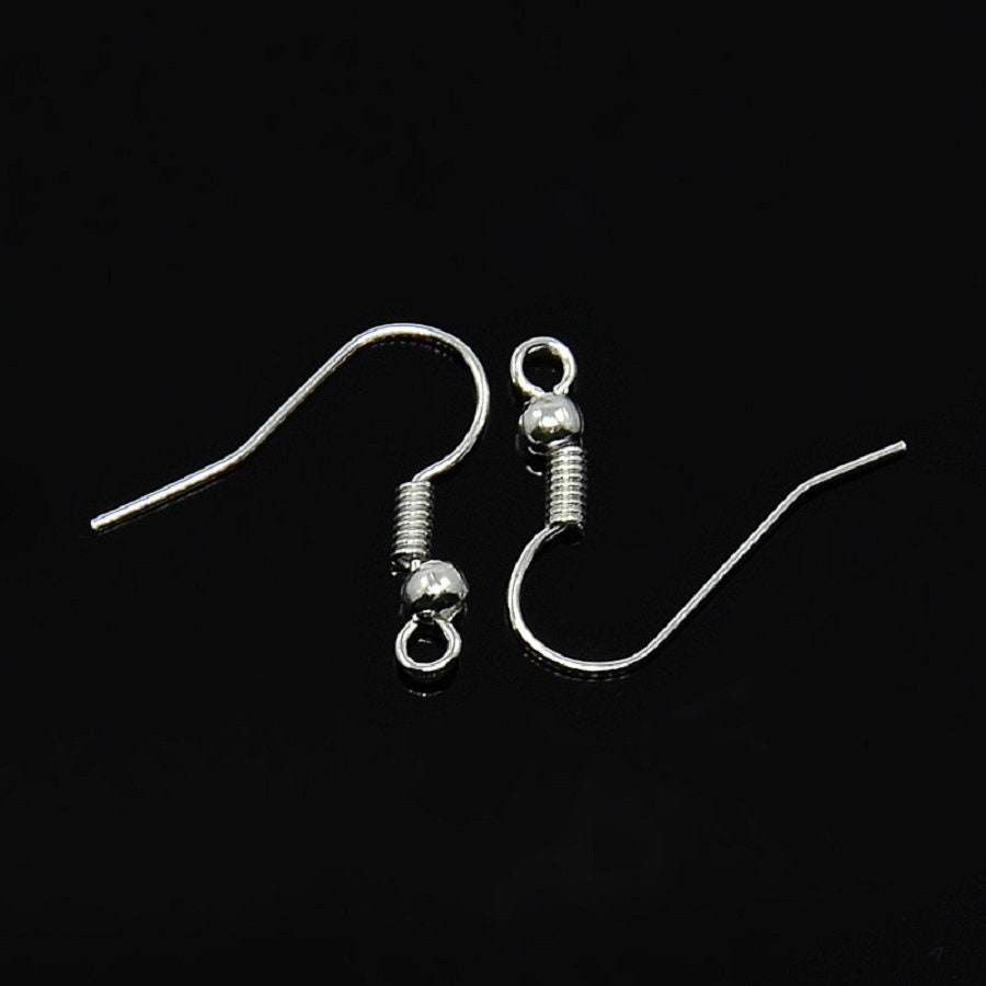25 Ohrhaken Mit Kugel 17x19mm Silber Oese Ca.2mm Stift 0, 7mm Cadmium Und Bleifrei Für Diy Schmuckherstellung von SCHMUCKOASIS