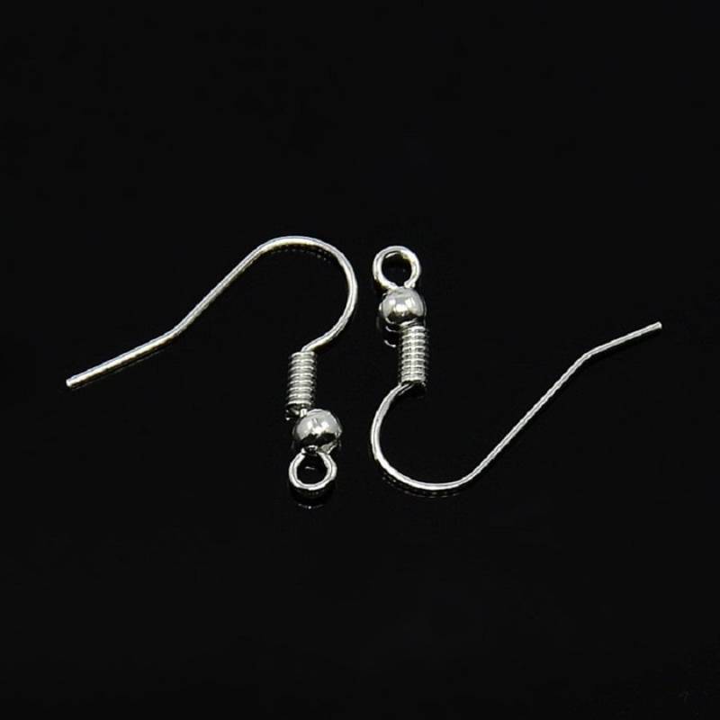25 Ohrhaken Mit Kugel 17x19mm Silber Oese Ca.2mm Stift 0, 7mm Cadmium Und Bleifrei Für Diy Schmuckherstellung von SCHMUCKOASIS