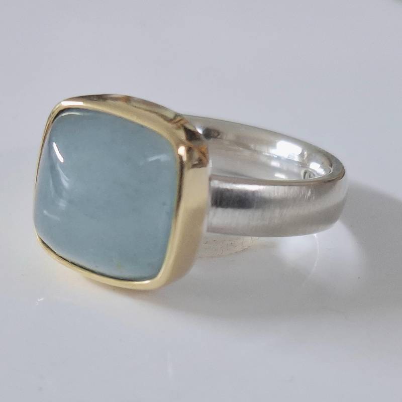 Ring in Silber Mit 750 Gold Gefassten Aquamarin Von Frank Schwope, Unikatschmuck, Unikat, Goldschmiedearbeit, Ring, Gold, Schmuck, Antik Ring in Silber Mit 750 Gold Gefassten Aquamarin Von Frank Schwope, Unikatschmuck, Unikat, Goldschmiedearbeit, Ring, Gold, Schmuck, Antik von SCHMUCKUNIKATE