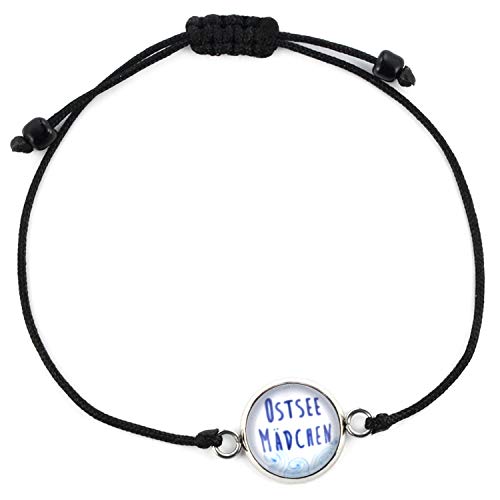 SCHMUCKZUCKER Damen Armband Frauen Motiv - Ostsee-Mädchen- Edelstahl Silber blau Weiss - verstellbar von SCHMUCKZUCKER