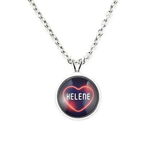 SCHMUCKZUCKER Kette Damen Edelstahl Silber mit Anhänger Motiv -Neon Herz Helene-dunkelblau - Kreiert in Deutschland Kleiner Anhänger (14mm) - Kette 45cm von SCHMUCKZUCKER