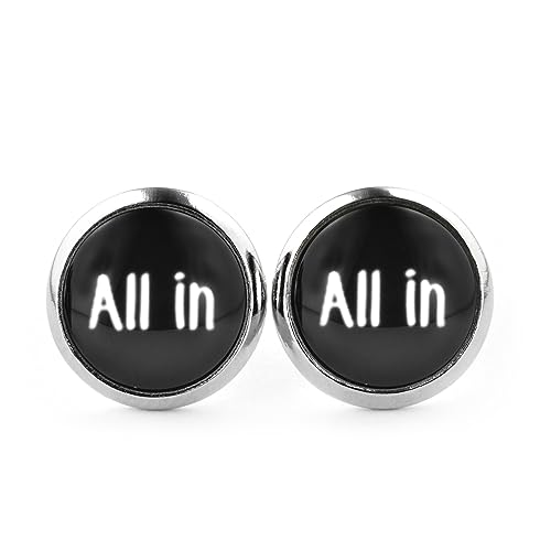 SCHMUCKZUCKER Damen Herren Unisex Ohrstecker mit Spruch All in Edelstahl Ohrringe Schwarz Weiß Silber 12mm von SCHMUCKZUCKER