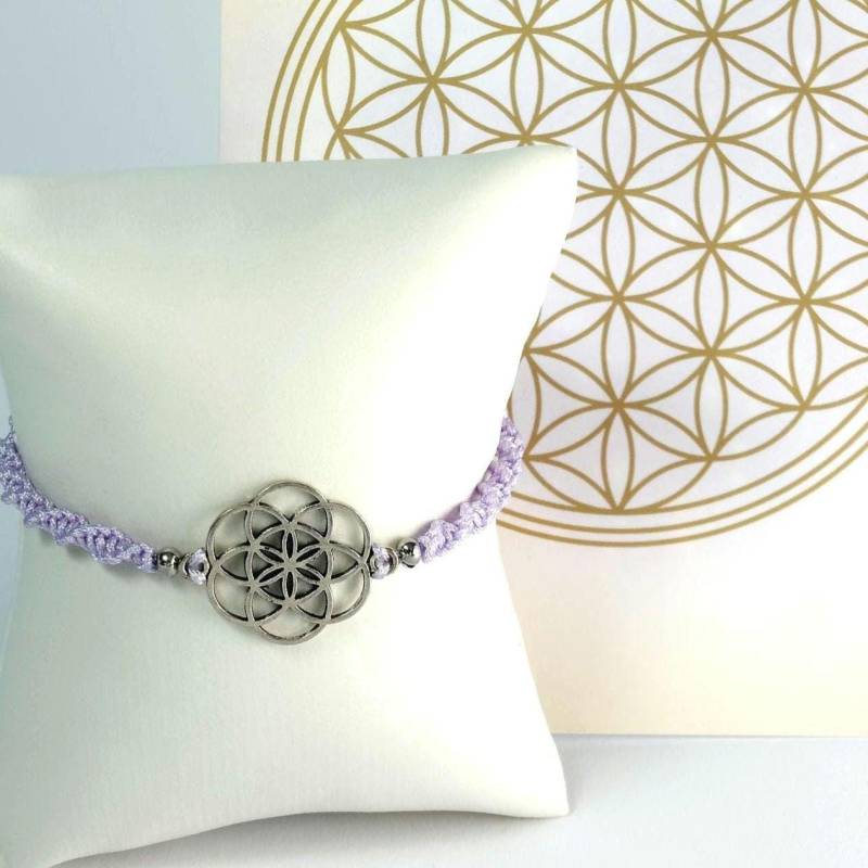 Der Samen Des Lebens - Makramee Armband Heilige Geometrie Blume von SCHMUCKseligkeit
