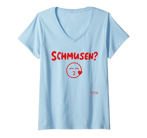 Damen SCHMUSEN? Kussi Kuss X Bayern Wiesn Tracht Liebe Oktoberfest T-Shirt mit V-Ausschnitt von SCHMUSEN? - Bavarian Couture X Lecker Bierchen