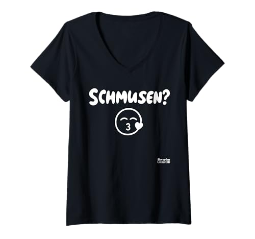 Damen SCHMUSEN? Kussi Kuss X Bayern Wiesn Tracht Liebe Oktoberfest T-Shirt mit V-Ausschnitt von SCHMUSEN? - Bavarian Couture X Lecker Bierchen