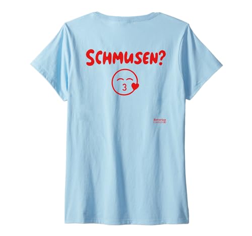 Damen SCHMUSEN? Kussi Kuss X Bayern Wiesn Tracht Oktoberfest. Back T-Shirt mit V-Ausschnitt von SCHMUSEN? - Bavarian Couture X Lecker Bierchen