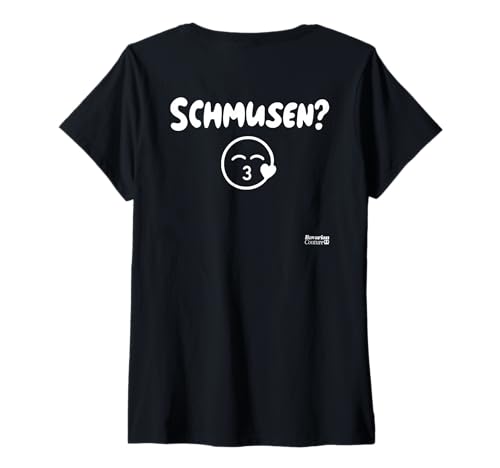 Damen SCHMUSEN? Kussi Kuss X Bayern Wiesn Tracht Oktoberfest. Back T-Shirt mit V-Ausschnitt von SCHMUSEN? - Bavarian Couture X Lecker Bierchen
