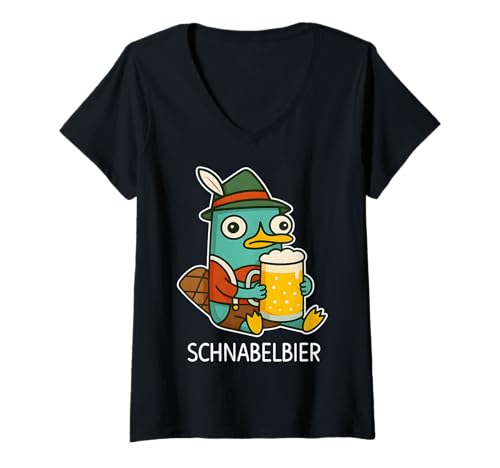 Damen SCHNABELBIER Maß X Lecker Bierchen Wiesn Bayern Oktoberfest T-Shirt mit V-Ausschnitt Damen SCHNABELBIER Maß X Lecker Bierchen Wiesn Bayern Oktoberfest T-Shirt mit V-Ausschnitt von SCHNABELBIER 2 - Lecker Bierchen Schnabeltier Bier